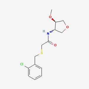 2-[(2-chlorophenyl)methylsulfanyl]-N-[(3S,4R)-4-methoxyoxolan-3-yl]acetamide