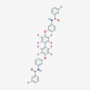 molecular formula C38H18F10N2O4 B412715 3-fluoro-N-{3-[(2,2',3,3',5,5',6,6'-octafluoro-4'-{3-[(3-fluorobenzoyl)amino]phenoxy}[1,1'-biphenyl]-4-yl)oxy]phenyl}benzamide 