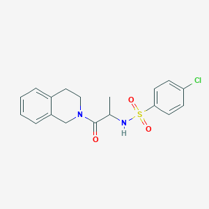 4-chloro-N-[1-(3,4-dihydro-1H-isoquinolin-2-yl)-1-oxopropan-2-yl]benzenesulfonamide