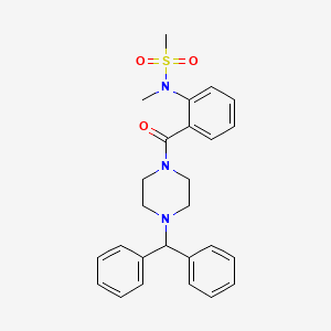 molecular formula C26H29N3O3S B4127163 N-(2-{[4-(diphenylmethyl)-1-piperazinyl]carbonyl}phenyl)-N-methylmethanesulfonamide 