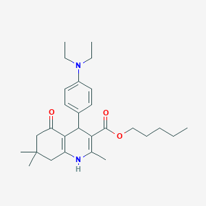 molecular formula C28H40N2O3 B412718 Pentyl 4-[4-(diethylamino)phenyl]-2,7,7-trimethyl-5-oxo-1,4,5,6,7,8-hexahydroquinoline-3-carboxylate 