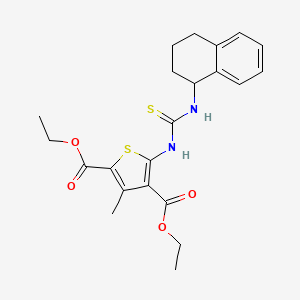 molecular formula C22H26N2O4S2 B4127188 Diethyl 3-methyl-5-[(1,2,3,4-tetrahydronaphthalen-1-ylcarbamothioyl)amino]thiophene-2,4-dicarboxylate 