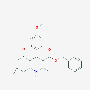 molecular formula C28H31NO4 B412719 Benzyl 4-(4-ethoxyphenyl)-2,7,7-trimethyl-5-oxo-1,4,6,8-tetrahydroquinoline-3-carboxylate CAS No. 294669-25-3