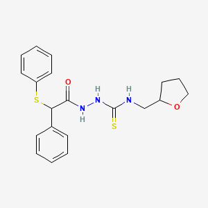 2-[phenyl(phenylsulfanyl)acetyl]-N-(tetrahydrofuran-2-ylmethyl)hydrazinecarbothioamide