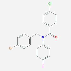 N-[(4-bromophenyl)methyl]-4-chloro-N-(4-iodophenyl)benzamide