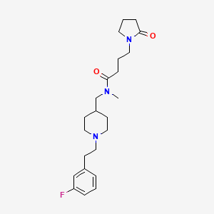 molecular formula C23H34FN3O2 B4127211 N-({1-[2-(3-fluorophenyl)ethyl]-4-piperidinyl}methyl)-N-methyl-4-(2-oxo-1-pyrrolidinyl)butanamide 