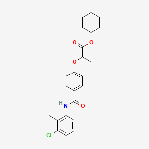 molecular formula C23H26ClNO4 B4127268 cyclohexyl 2-(4-{[(3-chloro-2-methylphenyl)amino]carbonyl}phenoxy)propanoate 