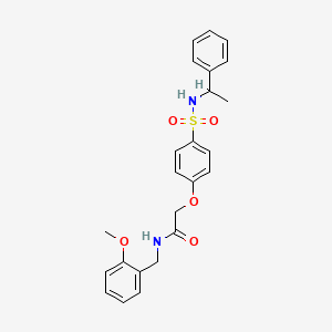 N-[(2-methoxyphenyl)methyl]-2-[4-(1-phenylethylsulfamoyl)phenoxy]acetamide