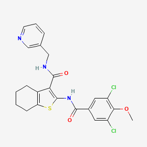 molecular formula C23H21Cl2N3O3S B4127298 2-[(3,5-dichloro-4-methoxybenzoyl)amino]-N-(3-pyridinylmethyl)-4,5,6,7-tetrahydro-1-benzothiophene-3-carboxamide 