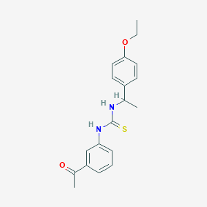 molecular formula C19H22N2O2S B4127306 1-(3-Acetylphenyl)-3-[1-(4-ethoxyphenyl)ethyl]thiourea 