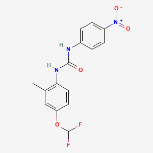 molecular formula C15H13F2N3O4 B4127319 N-[4-(difluoromethoxy)-2-methylphenyl]-N'-(4-nitrophenyl)urea 