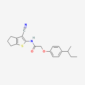 2-[4-(butan-2-yl)phenoxy]-N-(3-cyano-5,6-dihydro-4H-cyclopenta[b]thiophen-2-yl)acetamide