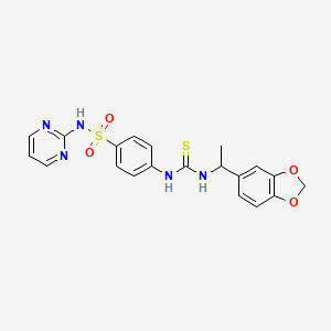 4-[({[1-(1,3-benzodioxol-5-yl)ethyl]amino}carbonothioyl)amino]-N-2-pyrimidinylbenzenesulfonamide