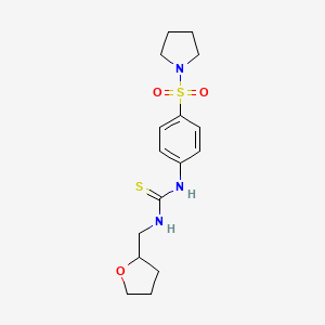 molecular formula C16H23N3O3S2 B4127329 1-[4-(Pyrrolidin-1-ylsulfonyl)phenyl]-3-(tetrahydrofuran-2-ylmethyl)thiourea 