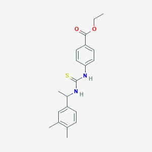 molecular formula C20H24N2O2S B4127330 ethyl 4-[({[1-(3,4-dimethylphenyl)ethyl]amino}carbonothioyl)amino]benzoate 