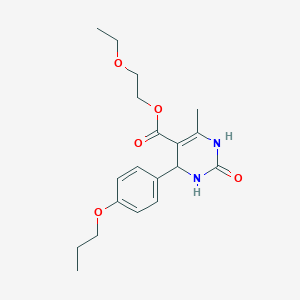 molecular formula C19H26N2O5 B412734 2-Ethoxyethyl 6-methyl-2-oxo-4-(4-propoxyphenyl)-1,2,3,4-tetrahydro-5-pyrimidinecarboxylate 