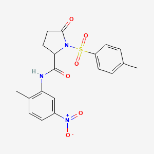 molecular formula C19H19N3O6S B4127352 N-(2-methyl-5-nitrophenyl)-1-[(4-methylphenyl)sulfonyl]-5-oxoprolinamide 