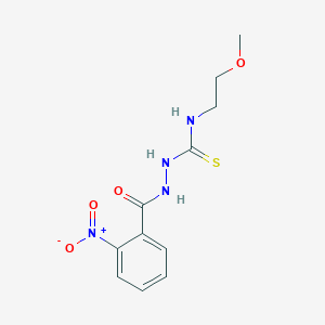 N-(2-methoxyethyl)-2-(2-nitrobenzoyl)hydrazinecarbothioamide