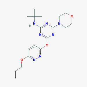 N-(tert-butyl)-4-(4-morpholinyl)-6-[(6-propoxy-3-pyridazinyl)oxy]-1,3,5-triazin-2-amine