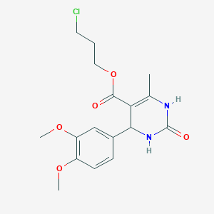 molecular formula C17H21ClN2O5 B412747 3-Chloropropyl 4-(3,4-dimethoxyphenyl)-6-methyl-2-oxo-1,2,3,4-tetrahydro-5-pyrimidinecarboxylate 