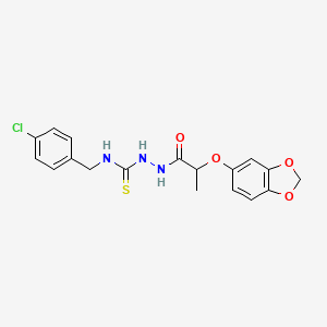 2-[2-(1,3-benzodioxol-5-yloxy)propanoyl]-N-(4-chlorobenzyl)hydrazinecarbothioamide