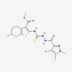 methyl 2-[({2-[(4-bromo-1,5-dimethyl-1H-pyrazol-3-yl)carbonyl]hydrazinyl}carbonothioyl)amino]-6-methyl-4,5,6,7-tetrahydro-1-benzothiophene-3-carboxylate