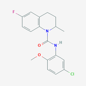 molecular formula C18H18ClFN2O2 B4127613 N-(5-chloro-2-methoxyphenyl)-6-fluoro-2-methyl-3,4-dihydro-1(2H)-quinolinecarboxamide 