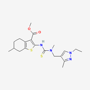 methyl 2-({[[(1-ethyl-3-methyl-1H-pyrazol-4-yl)methyl](methyl)amino]carbonothioyl}amino)-6-methyl-4,5,6,7-tetrahydro-1-benzothiophene-3-carboxylate