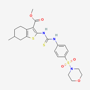 molecular formula C22H27N3O5S3 B4127620 methyl 6-methyl-2-[({[4-(4-morpholinylsulfonyl)phenyl]amino}carbonothioyl)amino]-4,5,6,7-tetrahydro-1-benzothiophene-3-carboxylate 