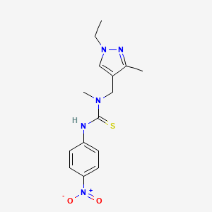 molecular formula C15H19N5O2S B4127626 N-[(1-ethyl-3-methyl-1H-pyrazol-4-yl)methyl]-N-methyl-N'-(4-nitrophenyl)thiourea 