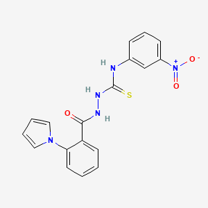 molecular formula C18H15N5O3S B4127629 N-(3-nitrophenyl)-2-[2-(1H-pyrrol-1-yl)benzoyl]hydrazinecarbothioamide 