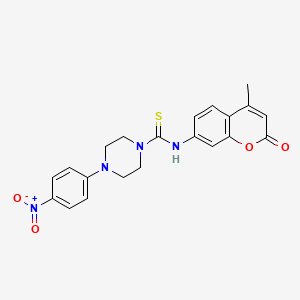 molecular formula C21H20N4O4S B4127637 N-(4-methyl-2-oxo-2H-chromen-7-yl)-4-(4-nitrophenyl)-1-piperazinecarbothioamide 