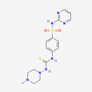 molecular formula C16H21N7O2S2 B4127668 4-({[(4-methyl-1-piperazinyl)amino]carbonothioyl}amino)-N-2-pyrimidinylbenzenesulfonamide 