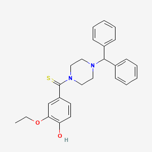 molecular formula C26H28N2O2S B4127688 4-{[4-(diphenylmethyl)-1-piperazinyl]carbonothioyl}-2-ethoxyphenol 