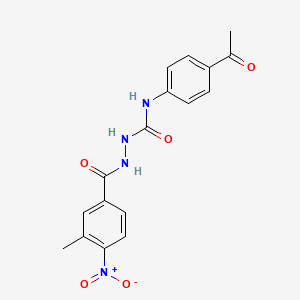 N-(4-acetylphenyl)-2-(3-methyl-4-nitrobenzoyl)hydrazinecarboxamide
