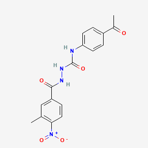 molecular formula C17H16N4O5 B4127705 N-(4-acetylphenyl)-2-(3-methyl-4-nitrobenzoyl)hydrazinecarboxamide 