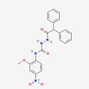 molecular formula C22H20N4O5 B4127714 2-(diphenylacetyl)-N-(2-methoxy-4-nitrophenyl)hydrazinecarboxamide 