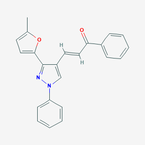 molecular formula C23H18N2O2 B412772 3-[3-(5-methyl-2-furyl)-1-phenyl-1H-pyrazol-4-yl]-1-phenyl-2-propen-1-one 