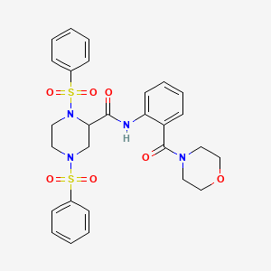 molecular formula C28H30N4O7S2 B4127721 N-[2-(4-morpholinylcarbonyl)phenyl]-1,4-bis(phenylsulfonyl)-2-piperazinecarboxamide 
