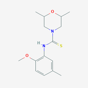 molecular formula C15H22N2O2S B4127725 N-(2-methoxy-5-methylphenyl)-2,6-dimethyl-4-morpholinecarbothioamide 