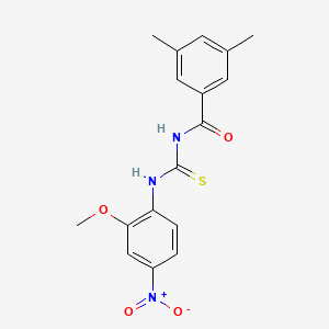 molecular formula C17H17N3O4S B4127745 N-{[(2-methoxy-4-nitrophenyl)amino]carbonothioyl}-3,5-dimethylbenzamide 