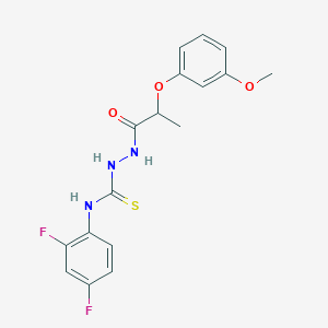 molecular formula C17H17F2N3O3S B4127769 N-(2,4-difluorophenyl)-2-[2-(3-methoxyphenoxy)propanoyl]hydrazinecarbothioamide 