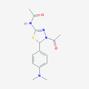 molecular formula C14H18N4O2S B412777 N-{4-acetyl-5-[4-(dimethylamino)phenyl]-4,5-dihydro-1,3,4-thiadiazol-2-yl}acetamide 