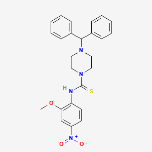 molecular formula C25H26N4O3S B4127773 4-(diphenylmethyl)-N-(2-methoxy-4-nitrophenyl)-1-piperazinecarbothioamide 