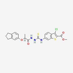 molecular formula C23H22ClN3O4S2 B4127807 methyl 3-chloro-6-[({2-[2-(2,3-dihydro-1H-inden-5-yloxy)propanoyl]hydrazino}carbonothioyl)amino]-1-benzothiophene-2-carboxylate 