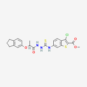 methyl 3-chloro-6-[({2-[2-(2,3-dihydro-1H-inden-5-yloxy)propanoyl]hydrazino}carbonothioyl)amino]-1-benzothiophene-2-carboxylate