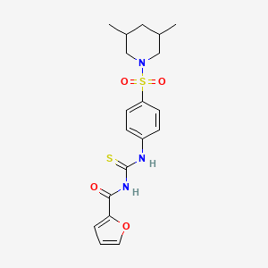 molecular formula C19H23N3O4S2 B4127815 N-[({4-[(3,5-dimethyl-1-piperidinyl)sulfonyl]phenyl}amino)carbonothioyl]-2-furamide 