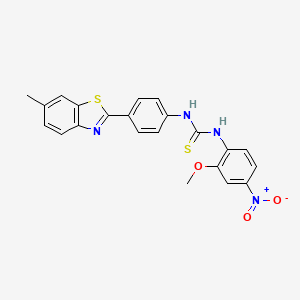 molecular formula C22H18N4O3S2 B4127816 N-(2-methoxy-4-nitrophenyl)-N'-[4-(6-methyl-1,3-benzothiazol-2-yl)phenyl]thiourea 