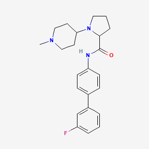 molecular formula C23H28FN3O B4127848 N-(3'-fluoro-4-biphenylyl)-1-(1-methyl-4-piperidinyl)prolinamide 