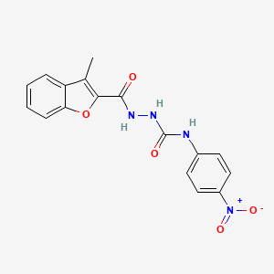 molecular formula C17H14N4O5 B4127855 2-[(3-methyl-1-benzofuran-2-yl)carbonyl]-N-(4-nitrophenyl)hydrazinecarboxamide 